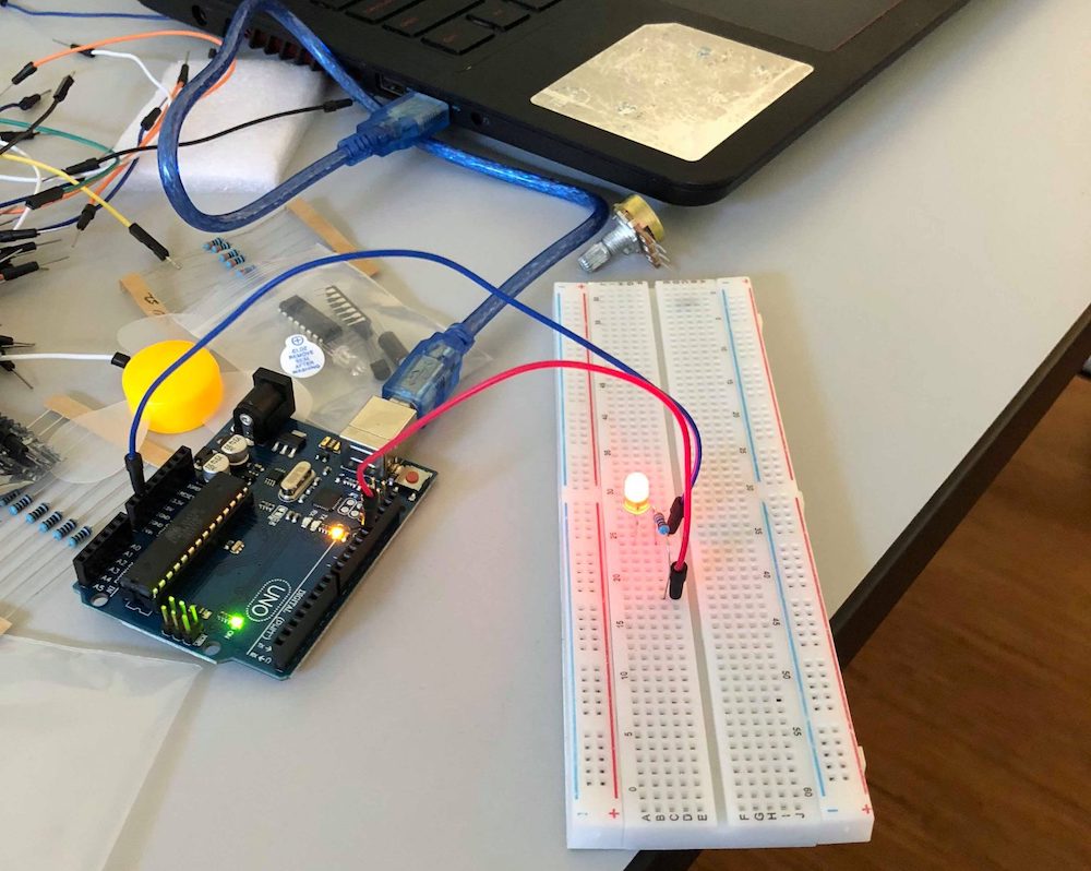 Testing an LED with the Arduino.